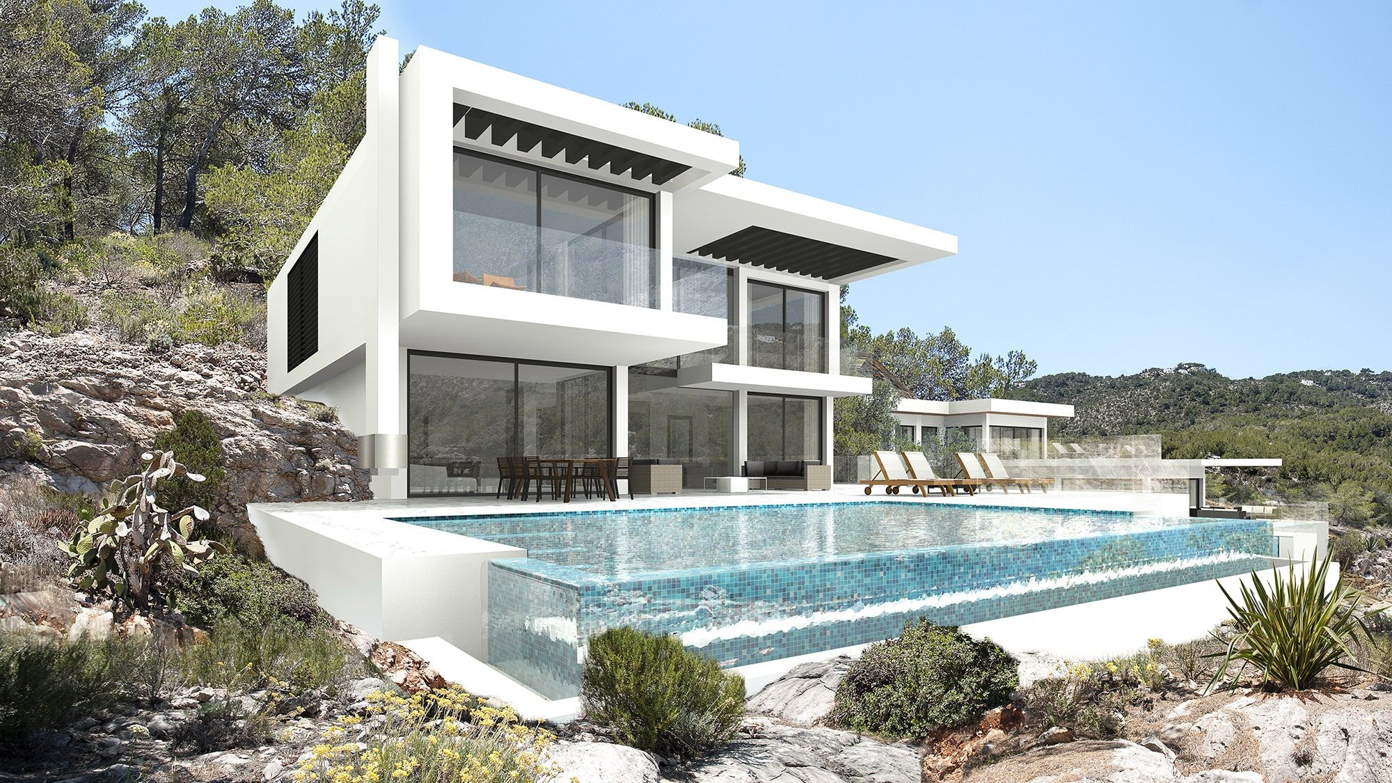 villa 3D ibiza visualisatie